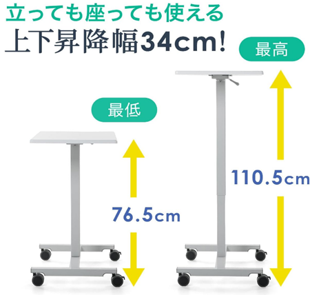 サンワダイレクト スタンディングデスク コンパクト ガス圧