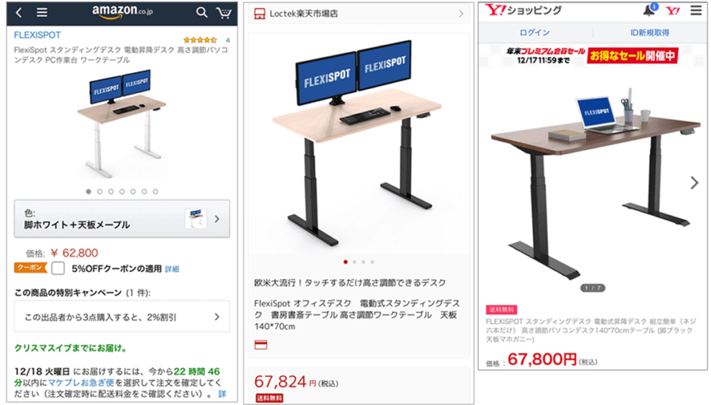 ネットショップの価格比較