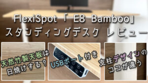 FlexiSpot「電動式スタンディングデスクＥ８・Bamboo」動画と画像でレビューします！リモートワークにも最適なデザイン性に優れたデスクです